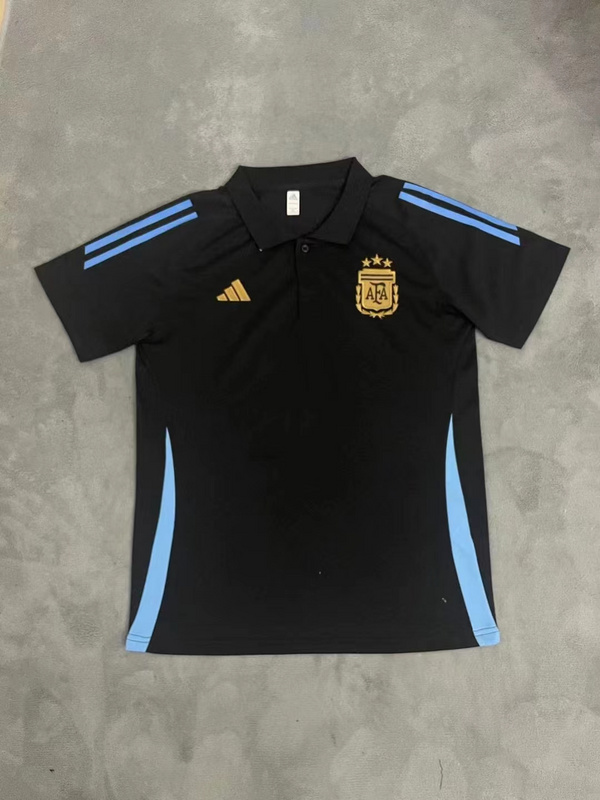 AAA Quality Argentina 24/25 Black/Blue Polo Shirts